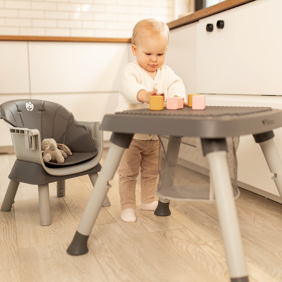 Krzesełko do karmienia plastikowe 9w1 Tulano Morsel 50 Grey