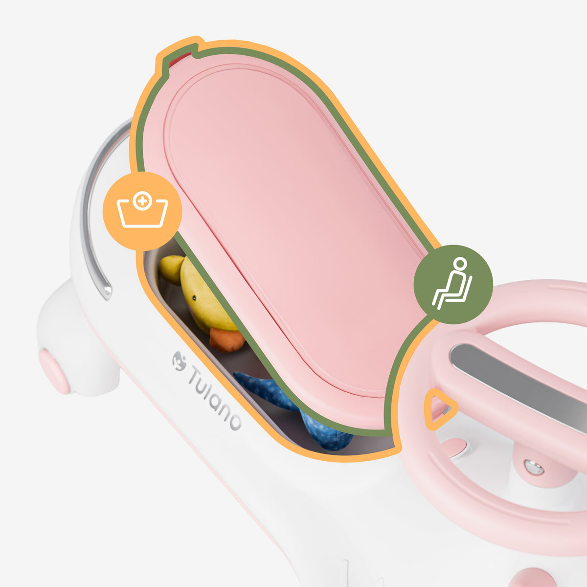 Jeździk dla dzieci grawitacyjny LED Tulano Focus 45 Pink