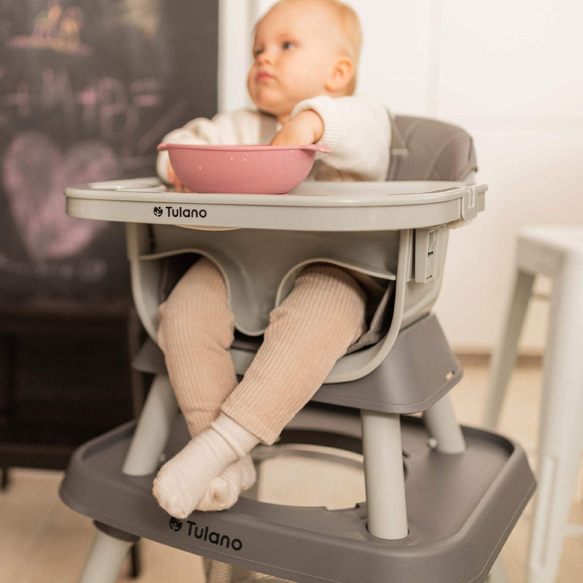Krzesełko do karmienia plastikowe 9w1 Tulano Morsel 50 Grey