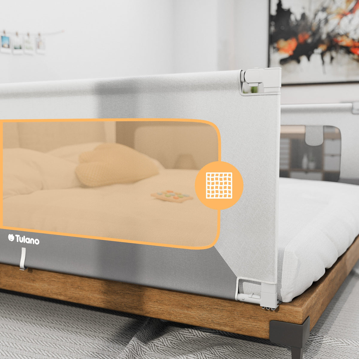 OUTLET Barierka ochronna na łóżko 200 cm Tulano Cover 40 White-Grey