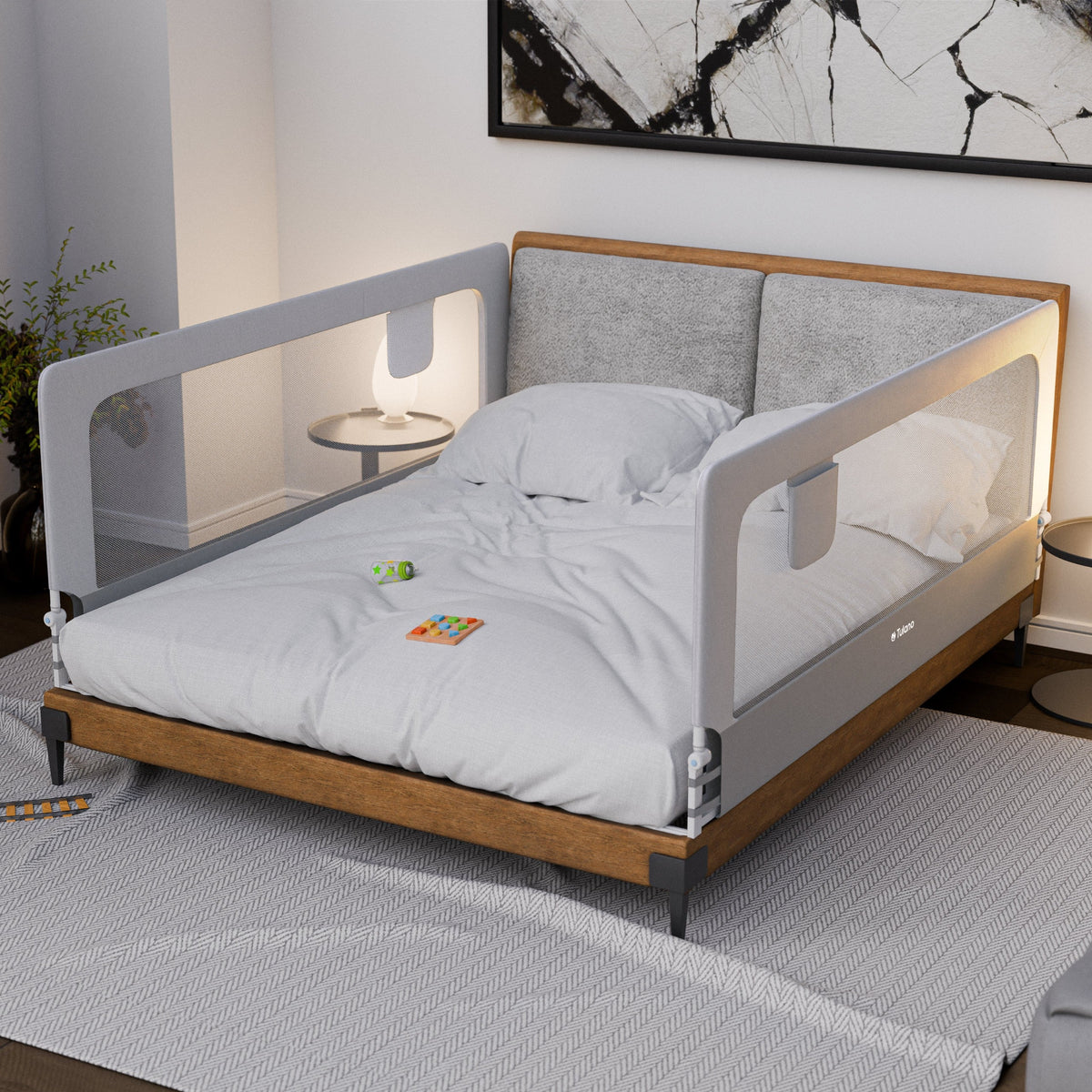 OUTLET Barierka ochronna do łóżko 200cm Tulano Cover 30 White-Grey