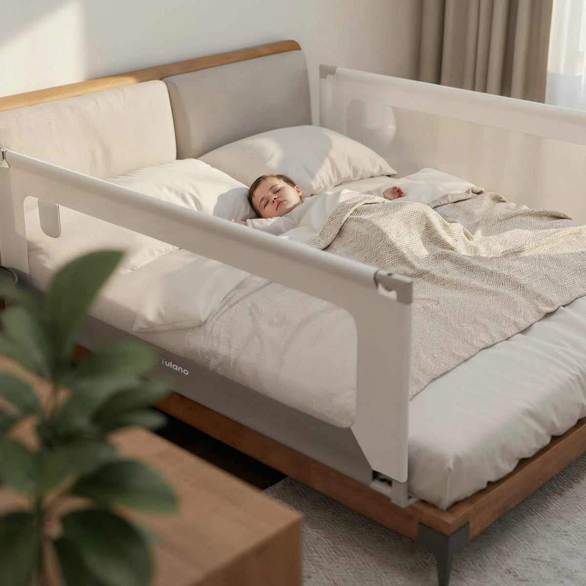 Barierka ochronna do łóżka 140 cm Tulano Cover 44 White-Grey