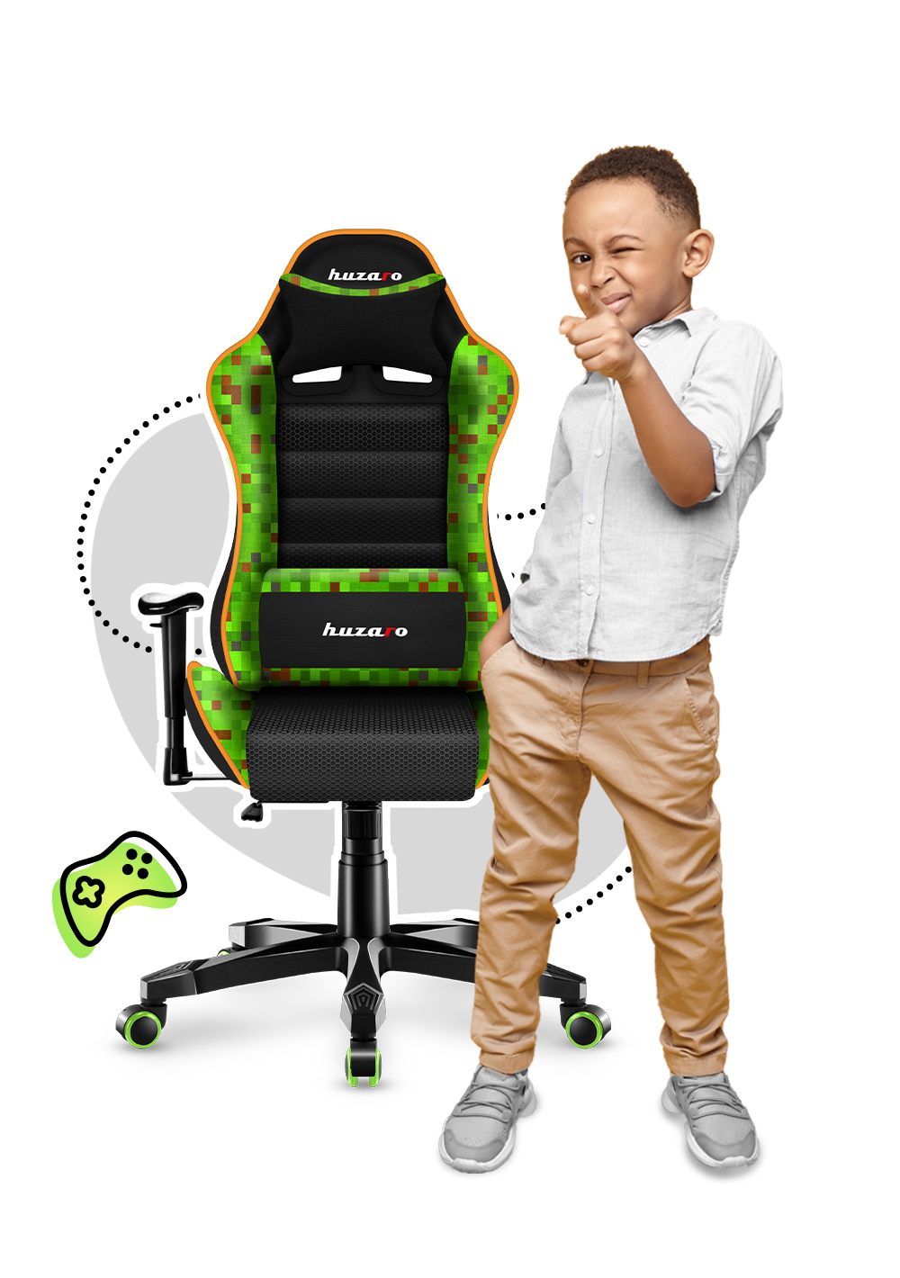 Fotel Gamingowy dla dziecka HUZARO RANGER 6.0 Pixel Mesh