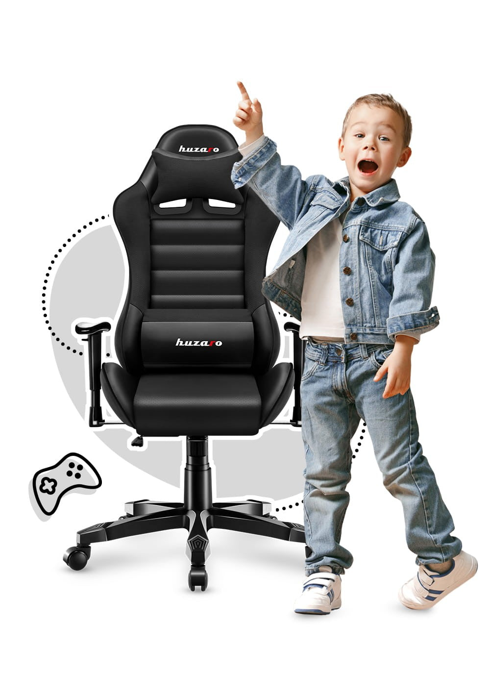 Fotel Gamingowy dla dziecka HUZARO RANGER 6.0 Black