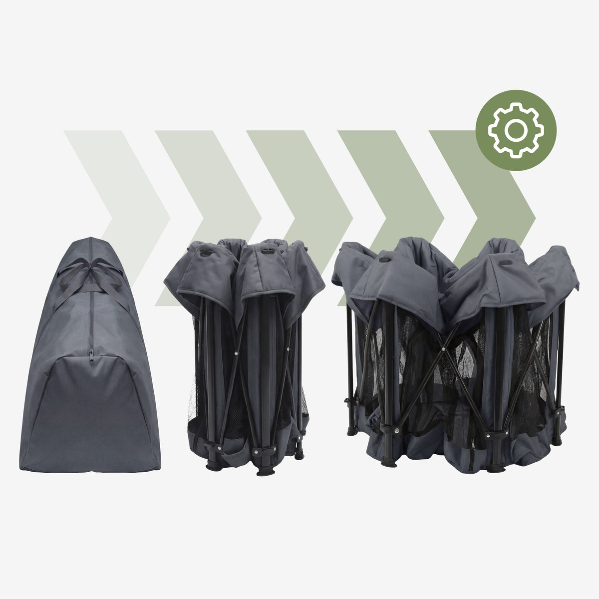 Kojec dla dziecka składany Tulano Cozy 30 Graphite