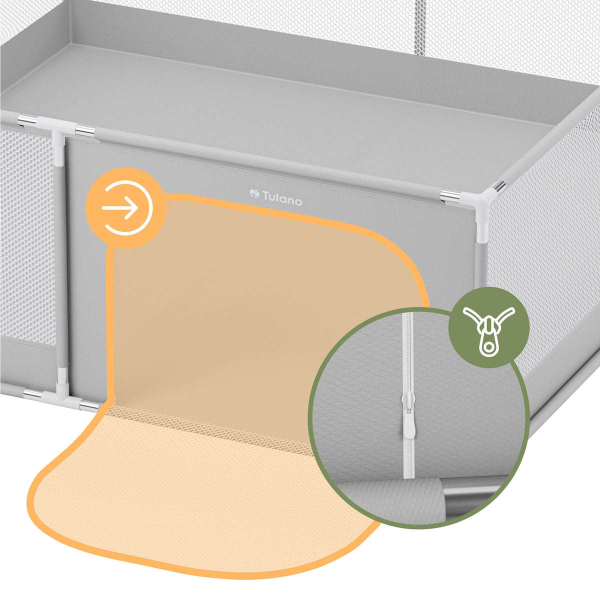 Kojec dziecięcy Tulano Cozy 28 Grey - 200 cm