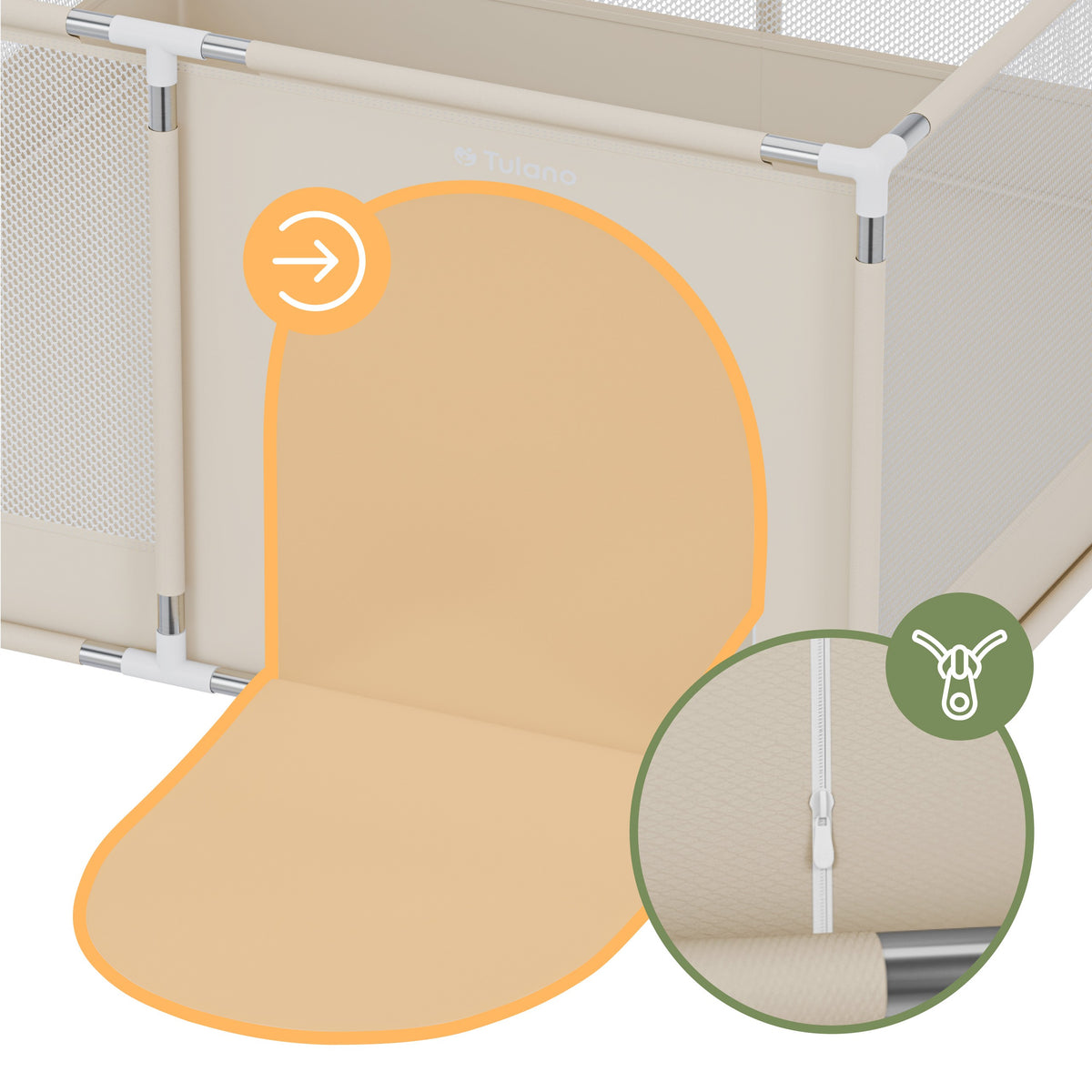 Kojec dla dzieci Tulano Cozy 20 Beige - 130 cm