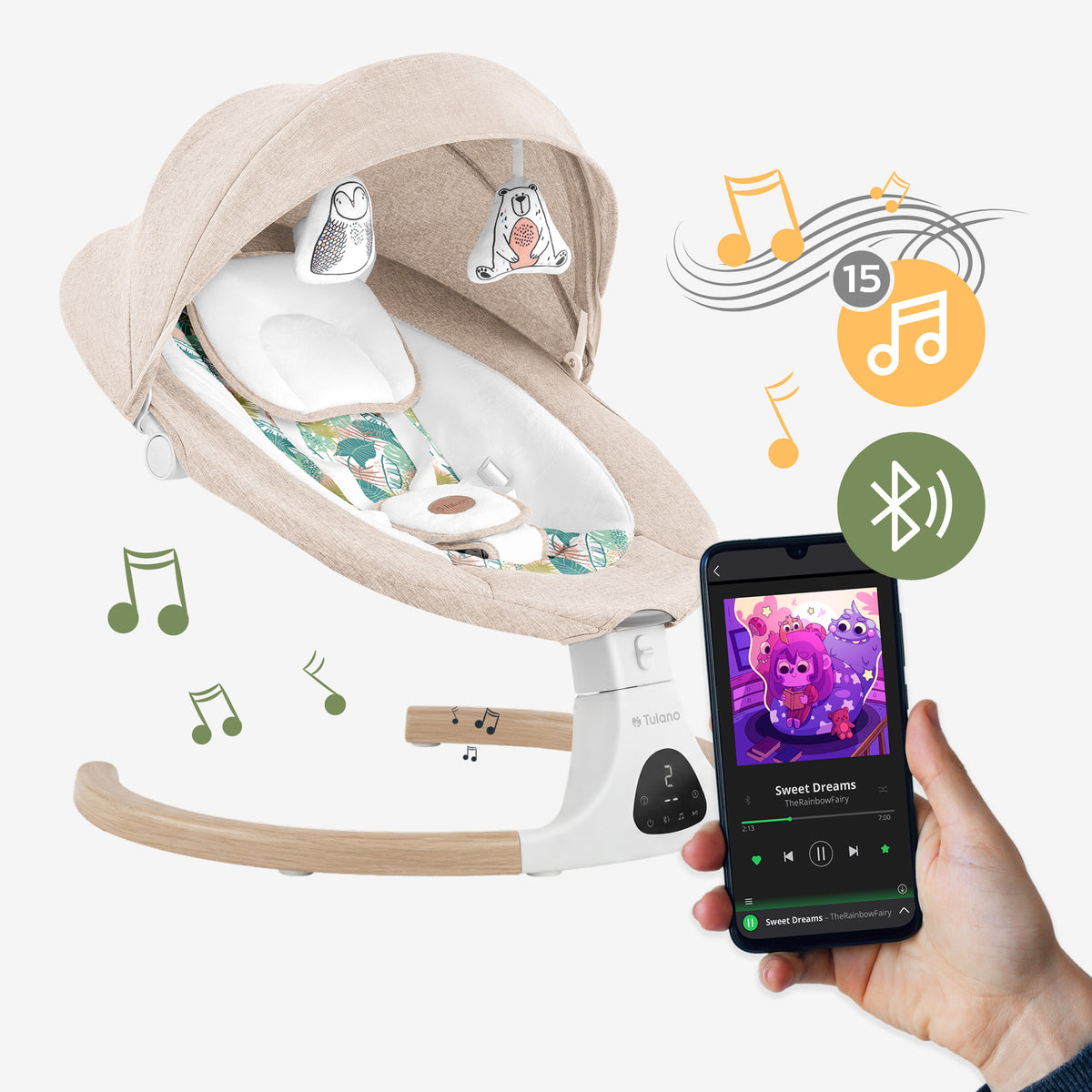 Wbudowane melodie i możliwość odtwarzania muzyki z telefonu