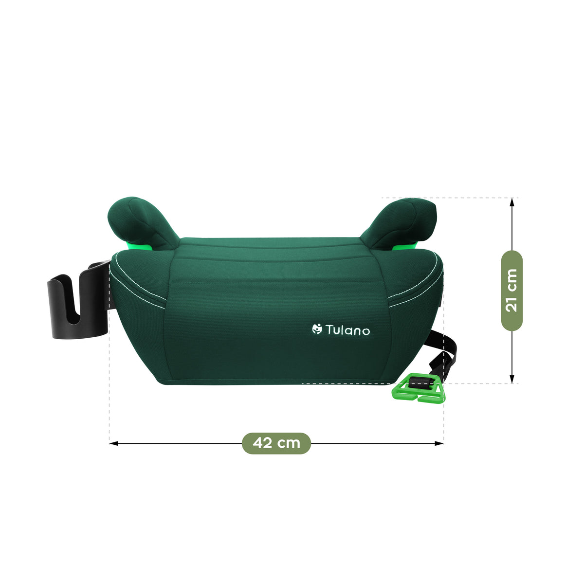 Fotelik samochodowy podstawka Tulano Cabby 25 Green 125-150cm I-Size