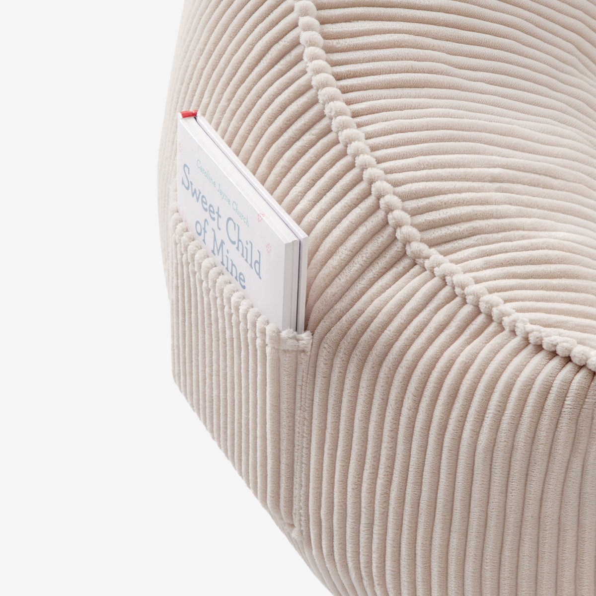 Fotel pufa z oparciem sztruksowa Mark Adler Comfy 4.0 Beige