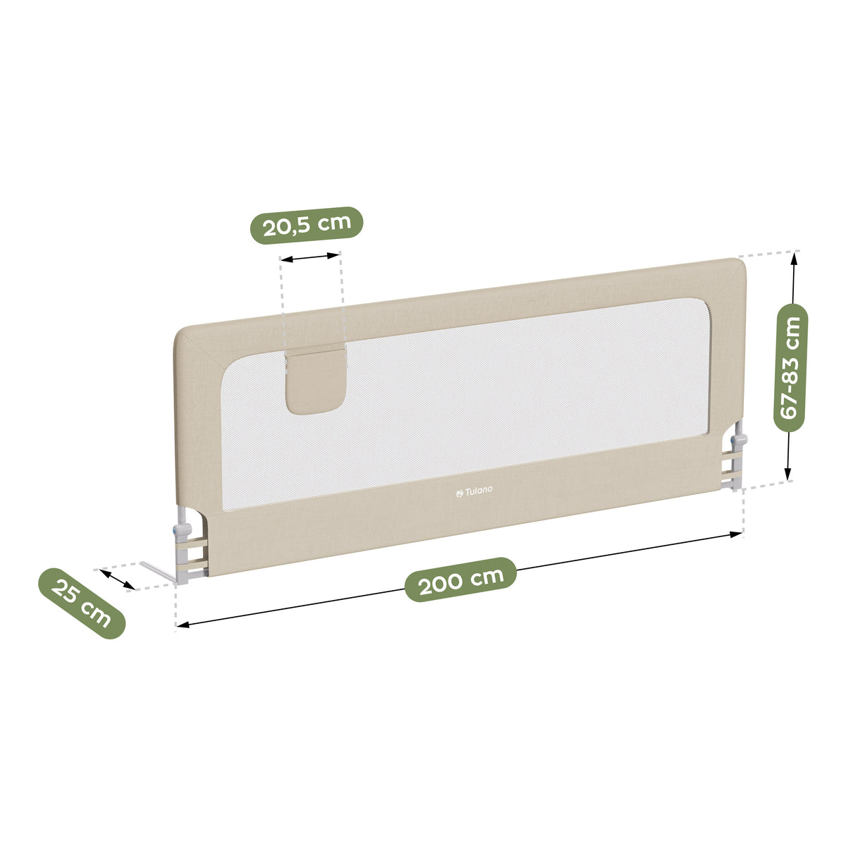 OUTLET Barierka ochronna do łóżko 200cm Tulano Cover 30 Beige