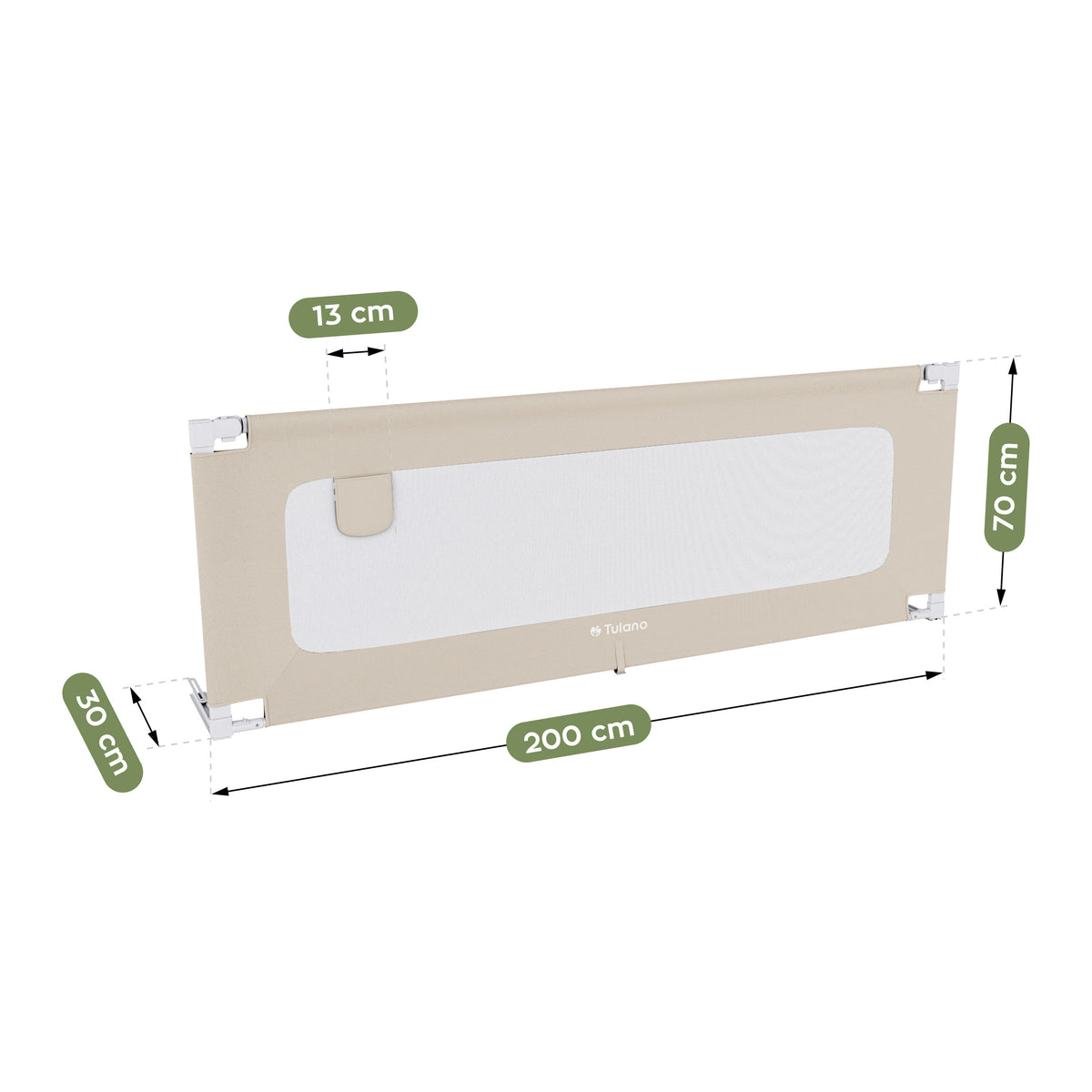 Barierka ochronna do łóżka 200 cm Tulano Cover 40 Beige