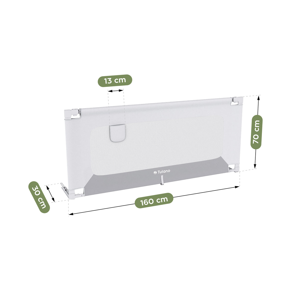 Barierka ochronna na łóżko 160cm Tulano Cover 46 White-Grey