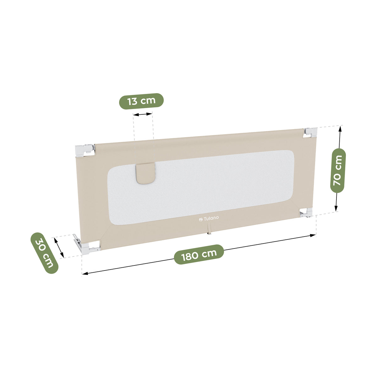 Barierka ochronna na łóżko 180cm Tulano Cover 48 Beige