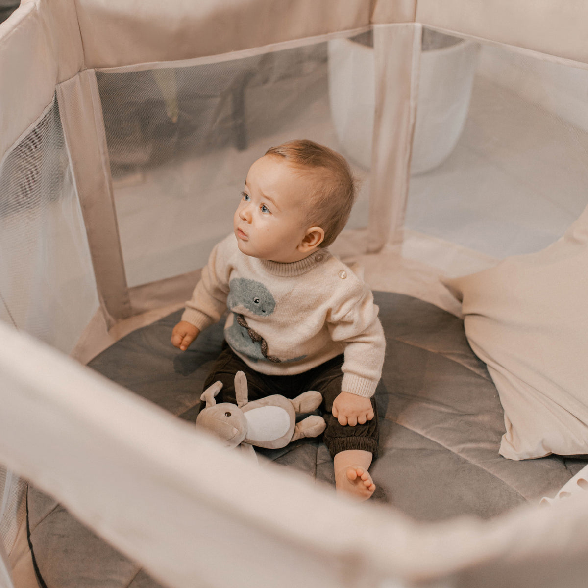 Kojec dla dziecka składany Tulano Cozy 30 Beige
