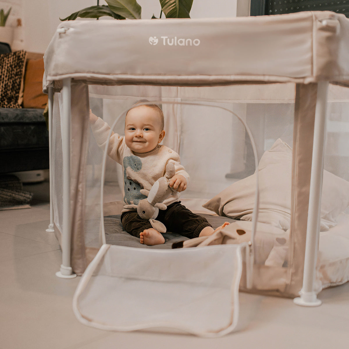 Kojec dla dziecka składany Tulano Cozy 30 Beige