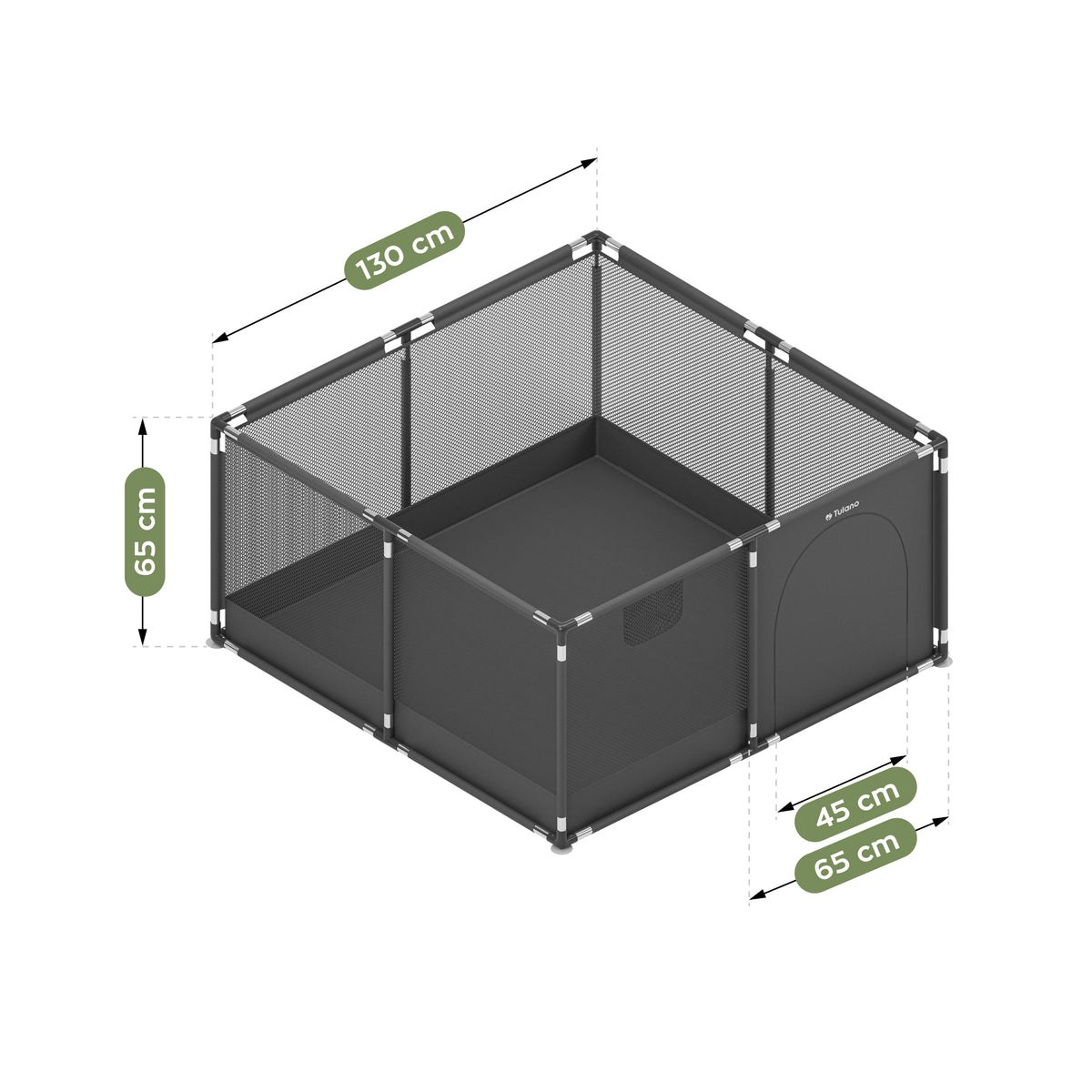 Kojec dla dzieci Tulano Cozy 20 Graphite - 130 cm