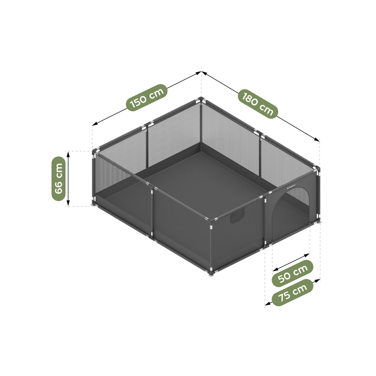 Kojec dziecięcy Tulano Cozy 25 Graphite - 150 cm