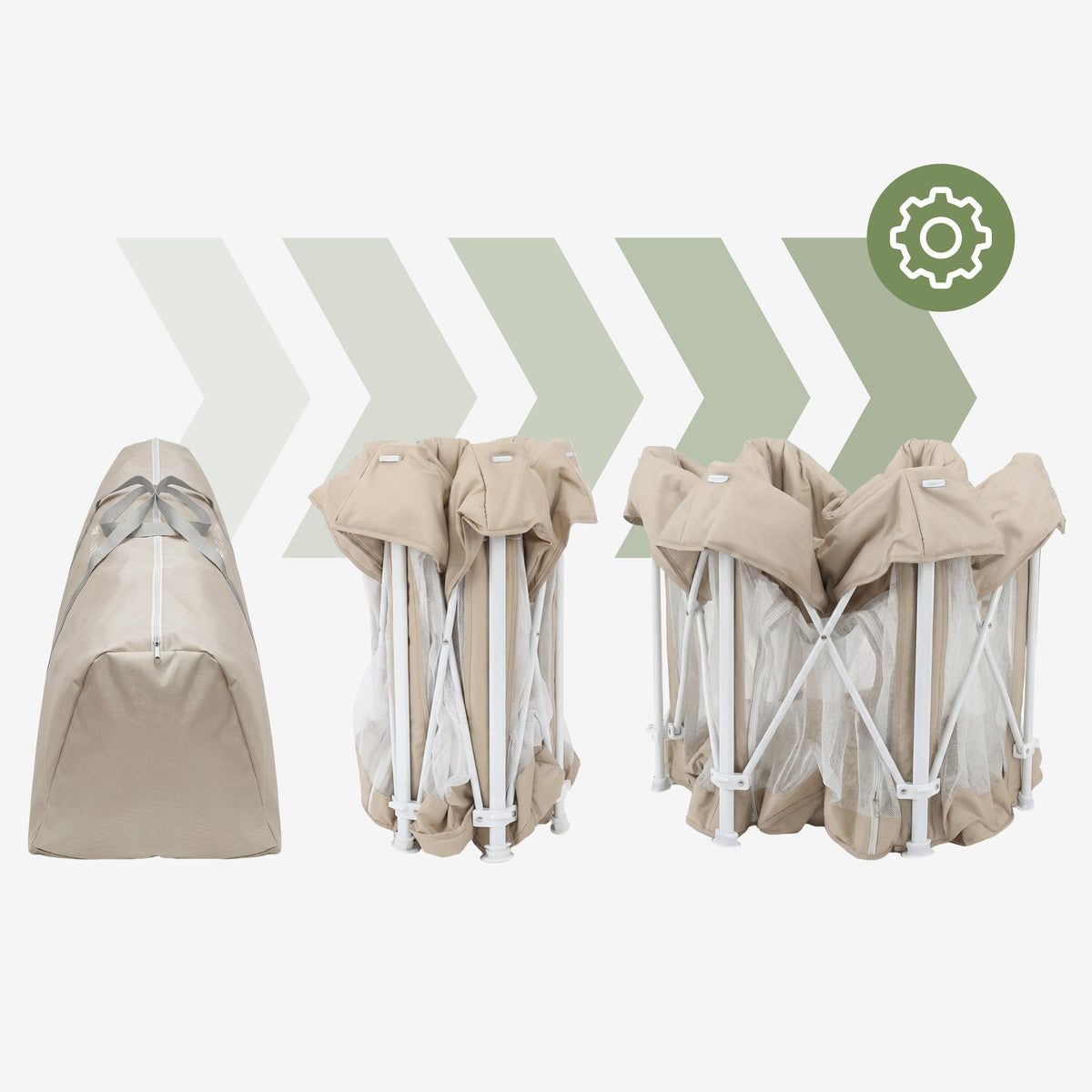 Kojec dla dziecka składany Tulano Cozy 30 Beige