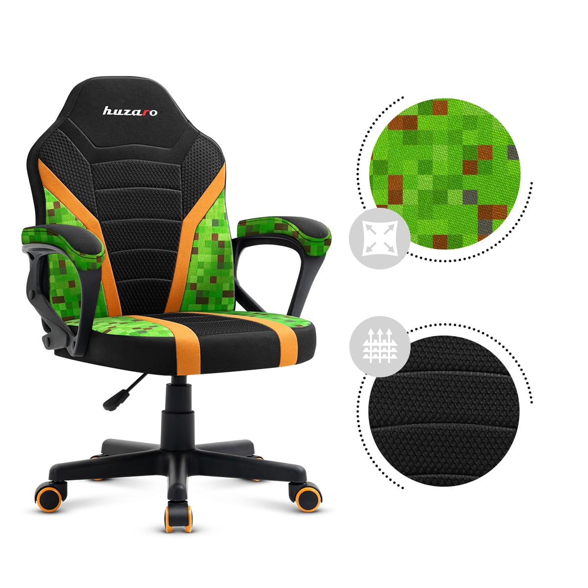 OUTLET Fotel Gamingowy dla dziecka HUZARO RANGER 1.0 Pixel Mesh