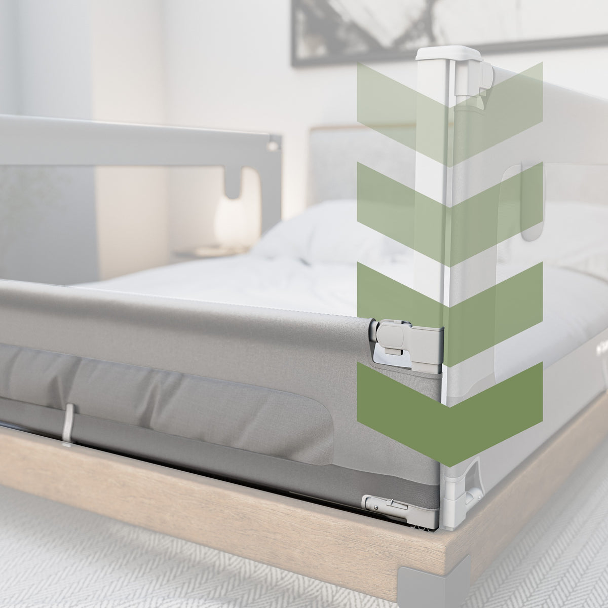 Barierka ochronna do łóżka 140 cm Tulano Cover 44 White-Grey