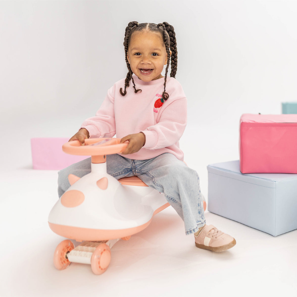 Jeździk dla dzieci grawitacyjny LED Tulano Focus 45 Pink