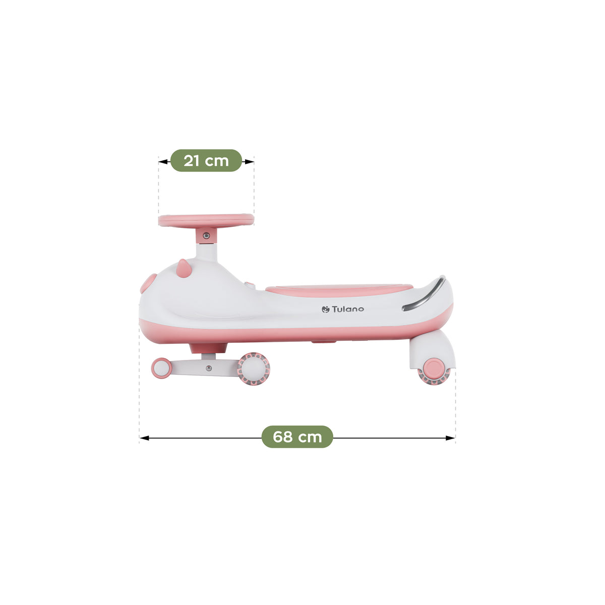 Jeździk dla dzieci grawitacyjny LED Tulano Focus 45 Pink
