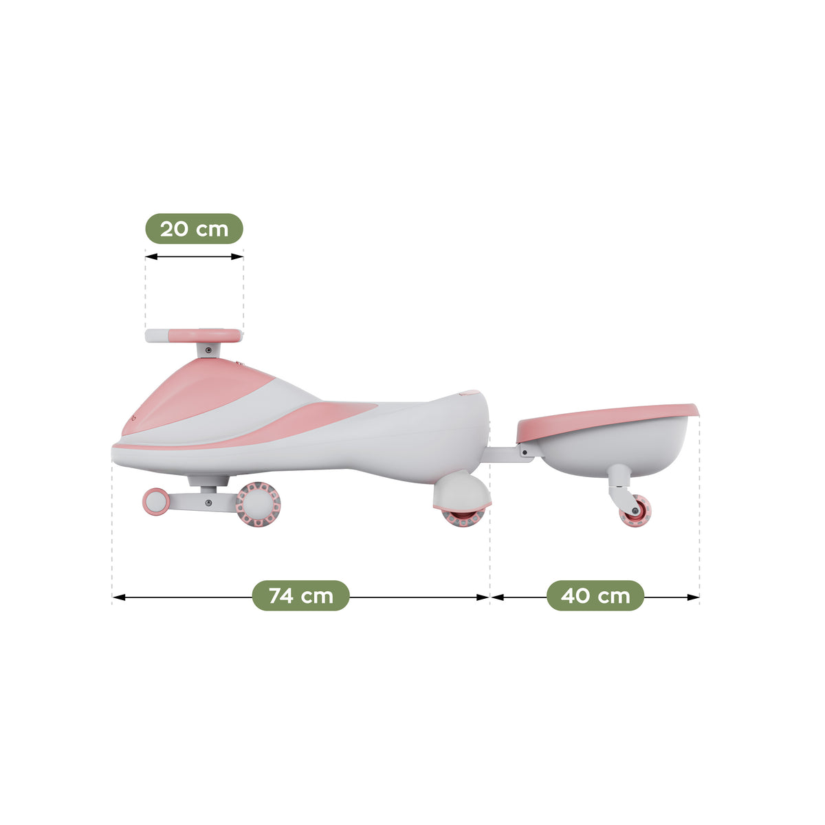 Jeździk dla dzieci grawitacyjny LED Tulano Focus 55 Pink