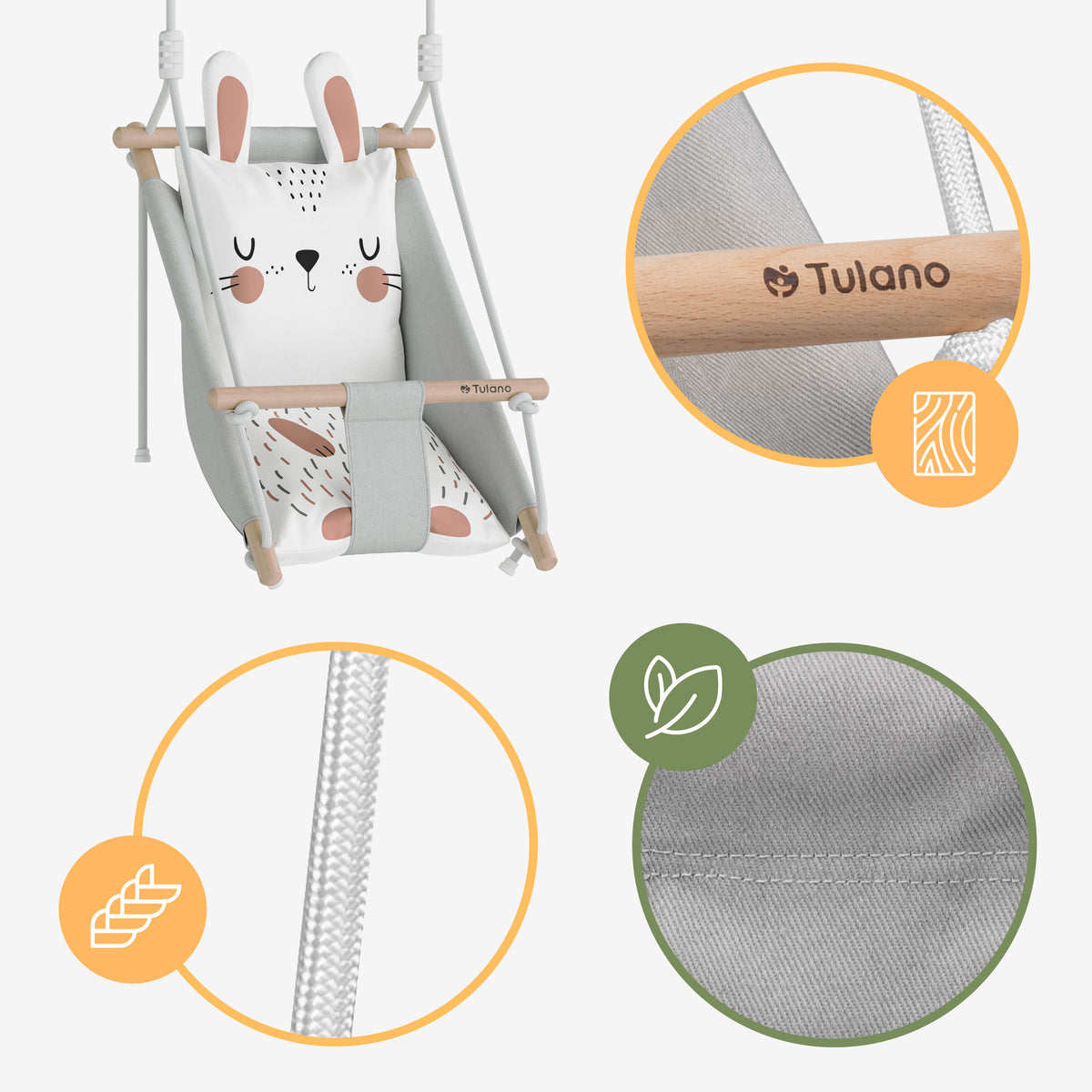 Huśtawka dla dzieci Tulano Hop 45 Rabbit