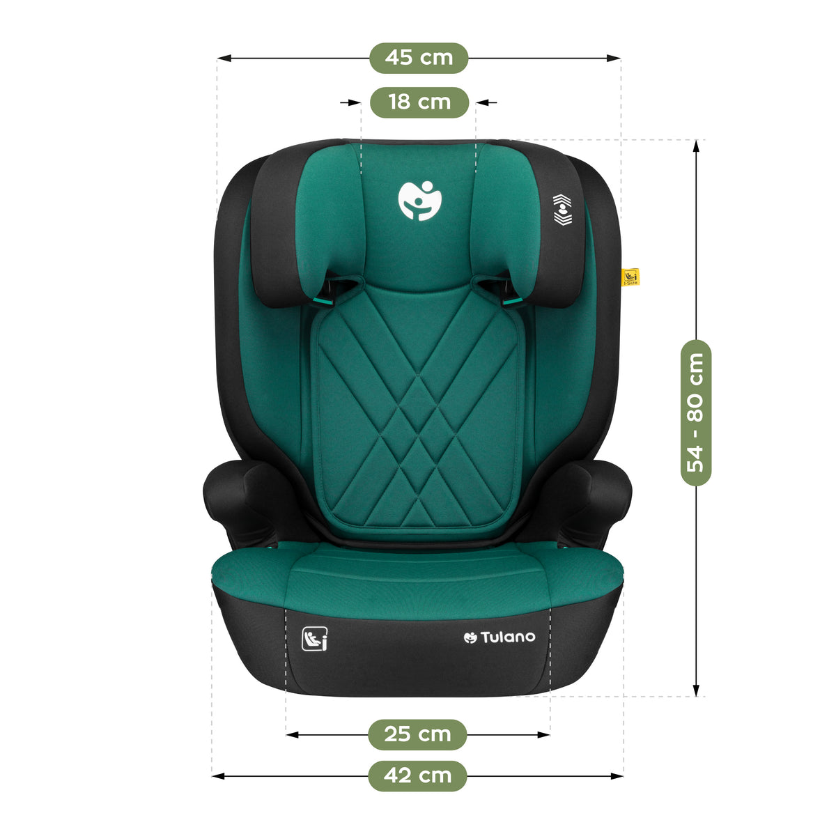 Fotelik samochodowy dla dzieci 2w1 100 -150 cm Joy 45 Green I-Size