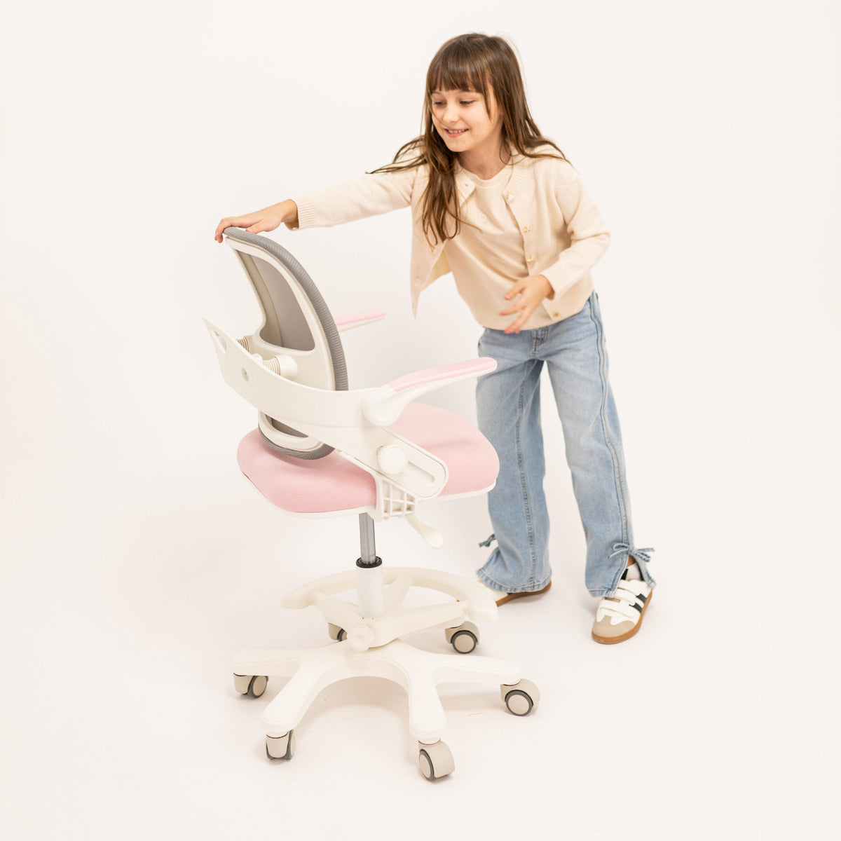 Fotel do biurka dla dziecka Mark Adler Junior 4.3 Pink-grey