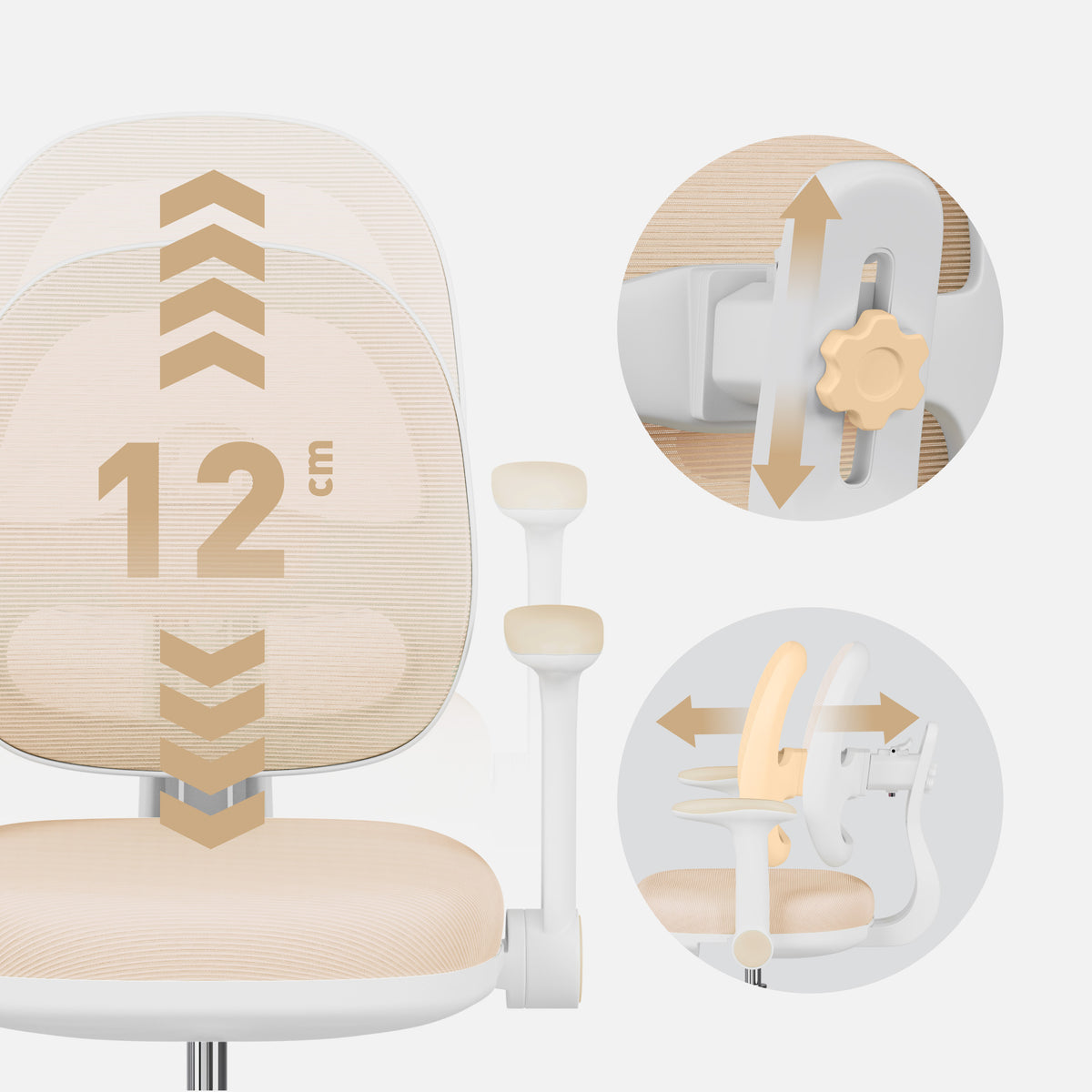 Ergonomiczny fotel do biurka dla dziecka Mark Adler Junior 3.6 Beige
