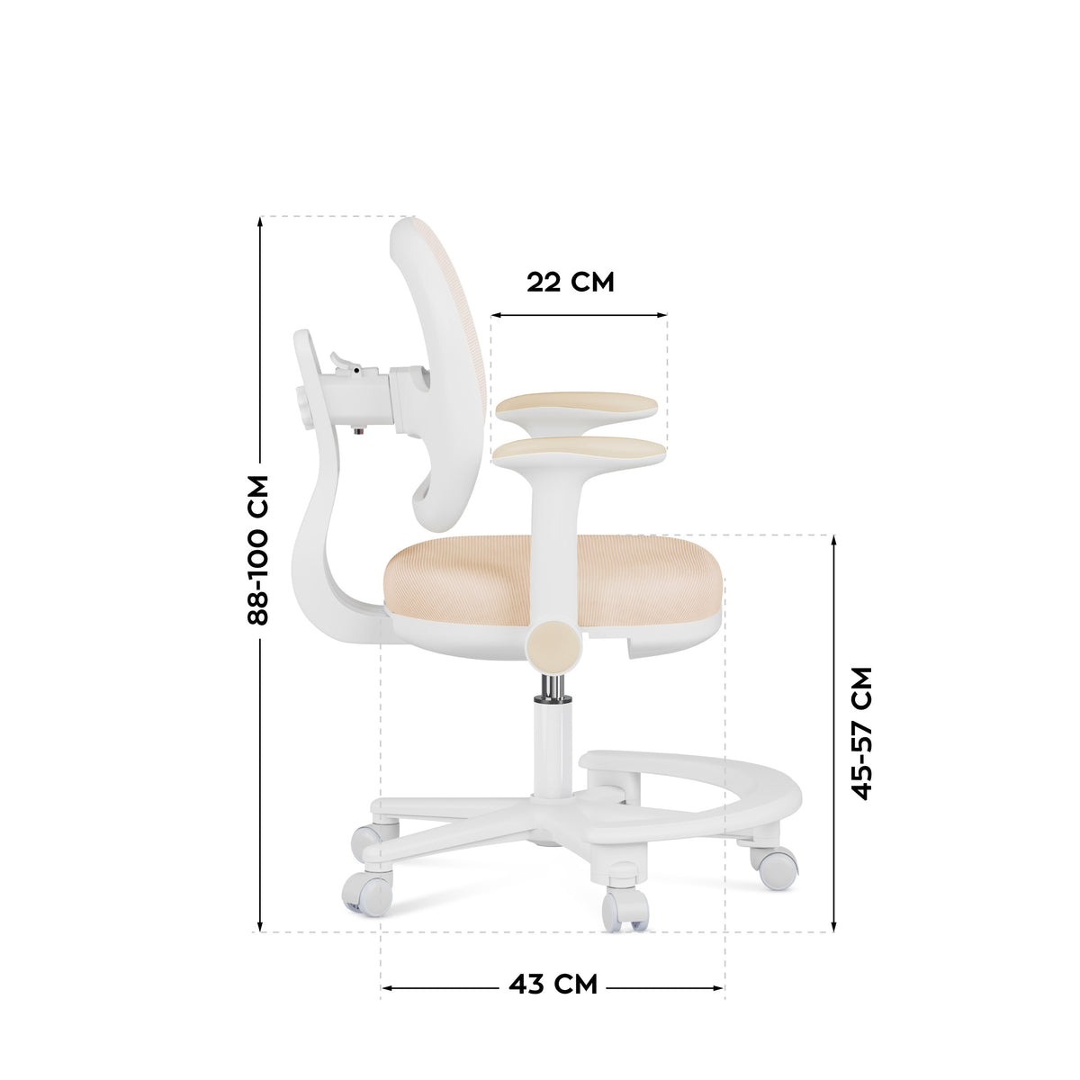 Ergonomiczny fotel do biurka dla dziecka Mark Adler Junior 3.6 Beige