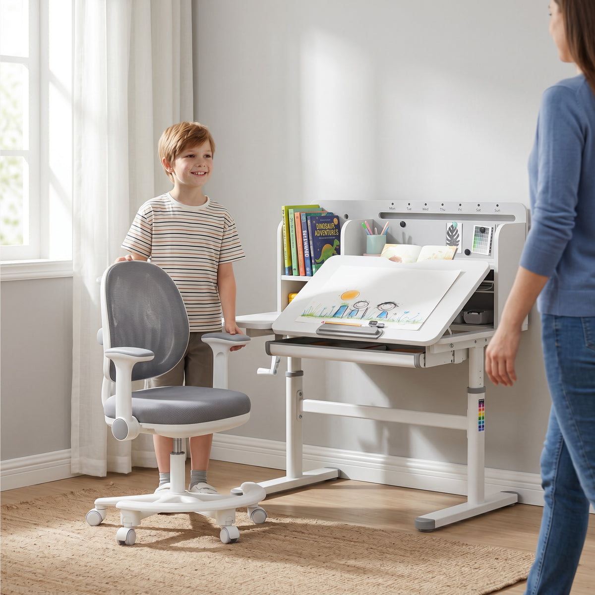 Ergonomiczny fotel do biurka dla dziecka Mark Adler Junior 3.6 Grey