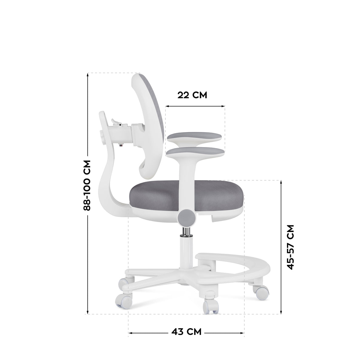 Ergonomiczny fotel do biurka dla dziecka Mark Adler Junior 3.6 Grey