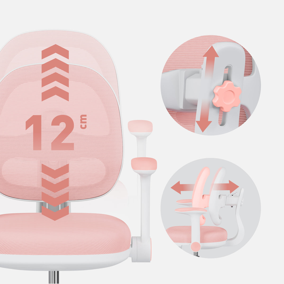 Ergonomiczny fotel do biurka dla dziecka Mark Adler Junior 3.6 Pink