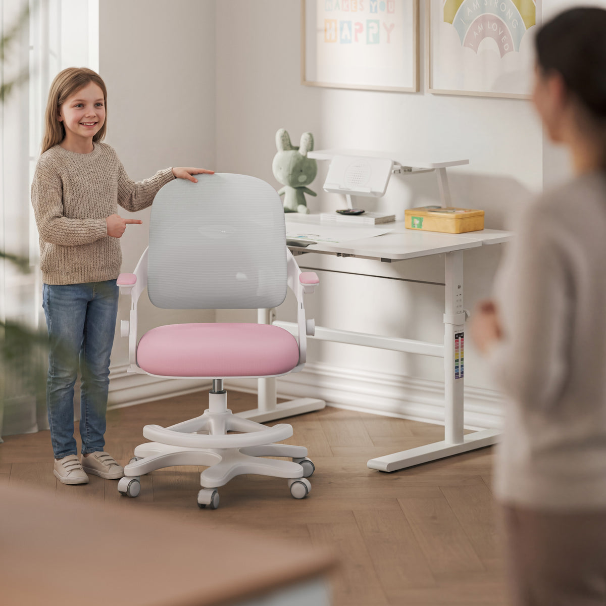 OUTLET Fotel do biurka dla dziecka Mark Adler Junior 4.3 Pink-grey