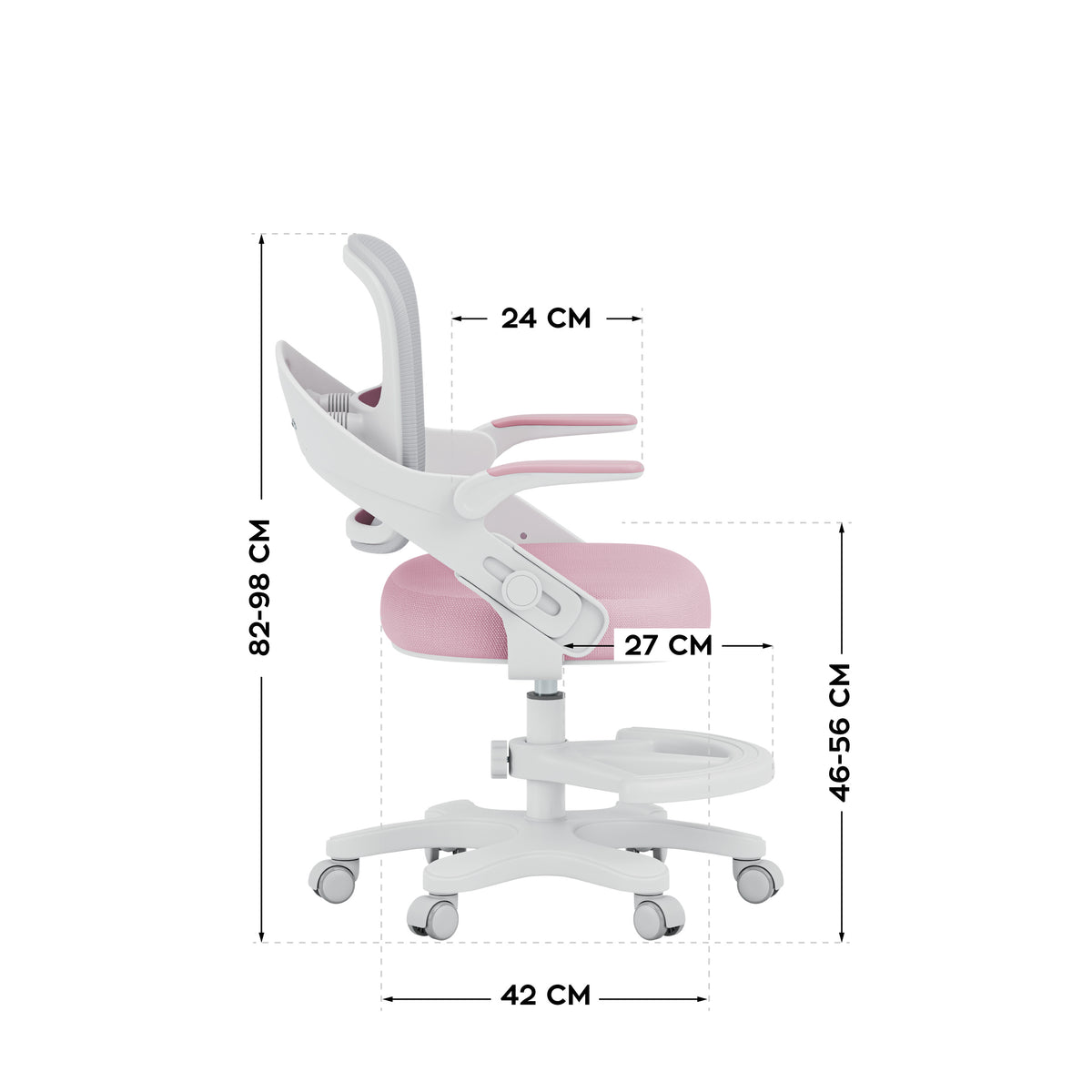 OUTLET Fotel do biurka dla dziecka Mark Adler Junior 4.3 Pink-grey