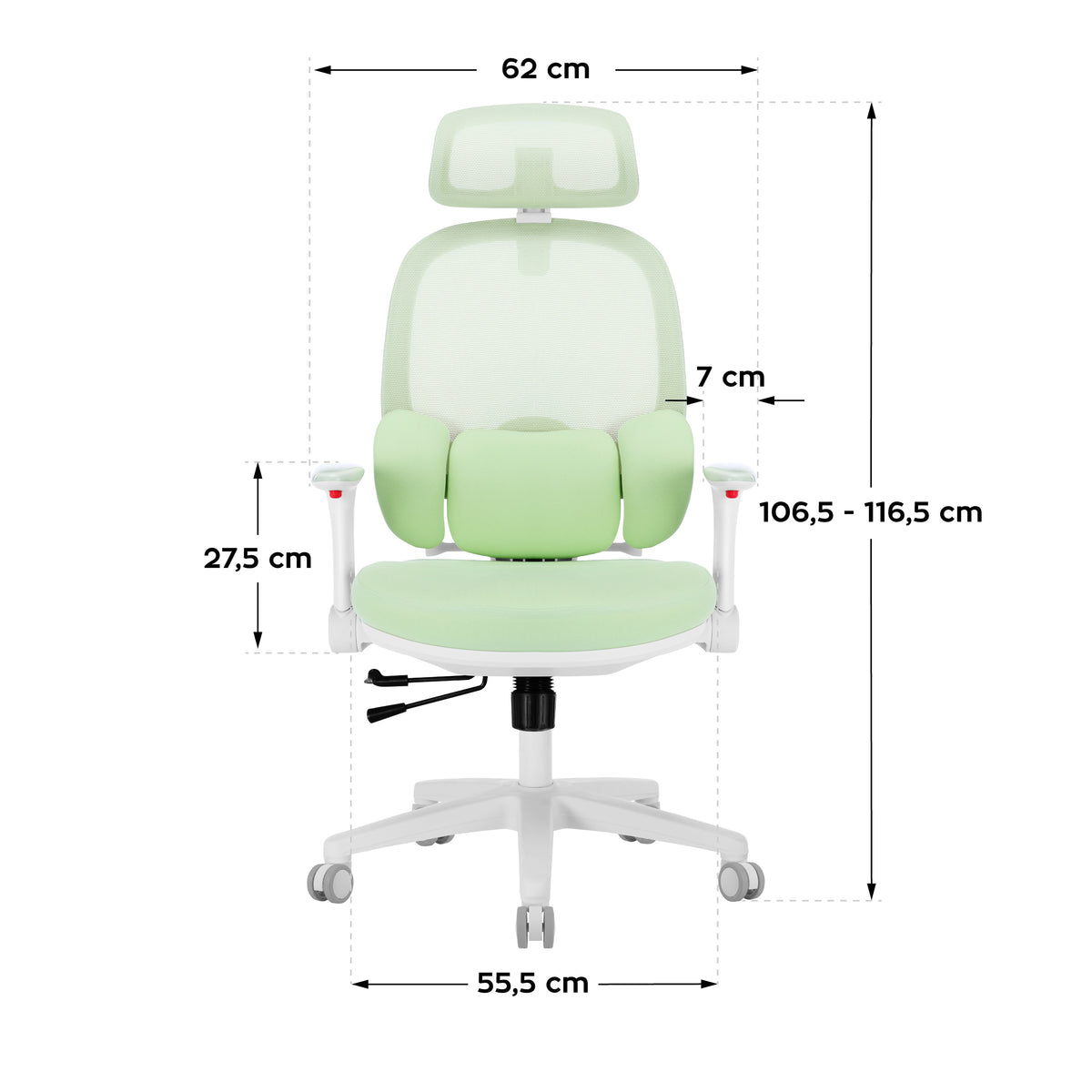 Ergonomiczny fotel dla dzieci Mark Adler Junior 6.3 Green