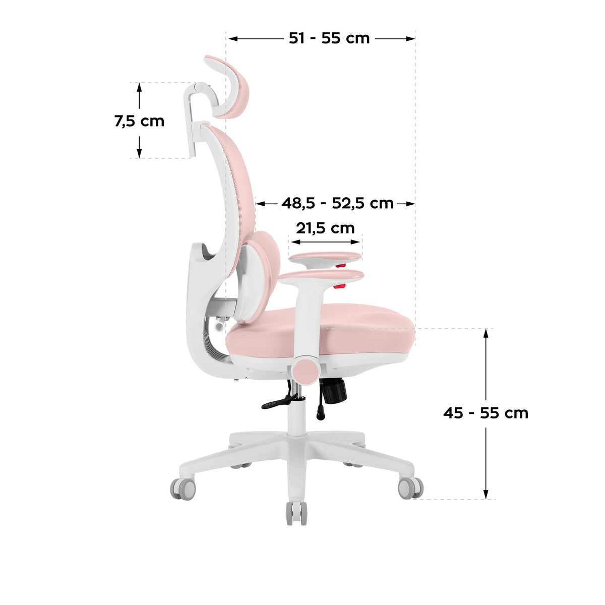 Ergonomiczny fotel dla dzieci Mark Adler Junior 6.3 Pink