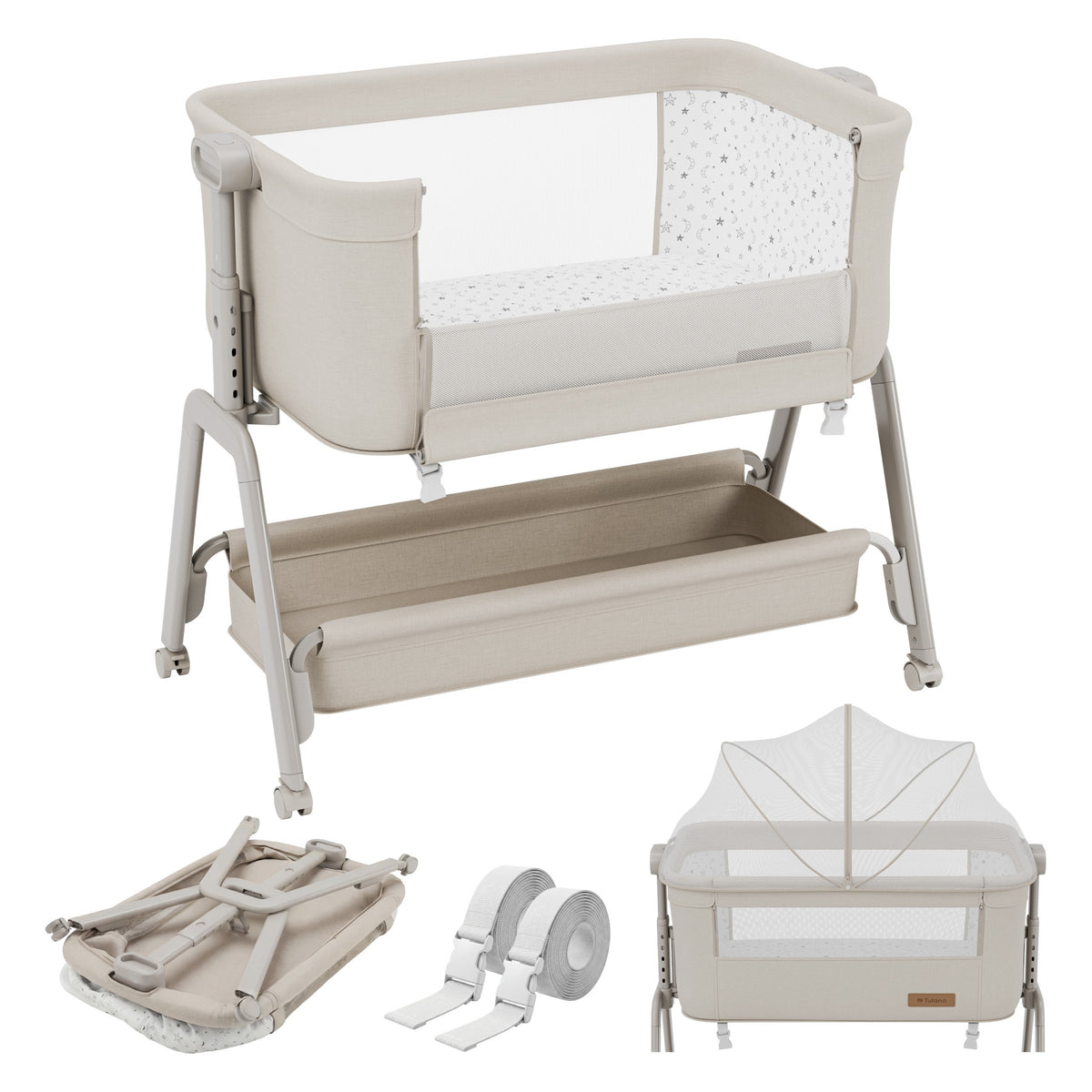 Łóżeczko dostawne 3w1 Tulano Dream 50 Beige