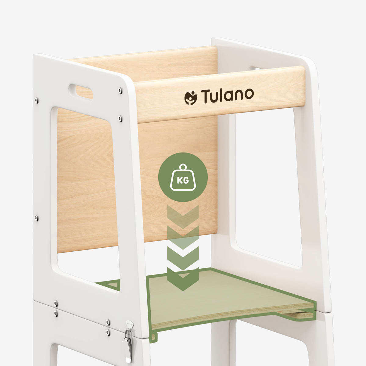 Pomocnik kuchenny dla dzieci 3w1 Tulano Mooby 35 White-Natural