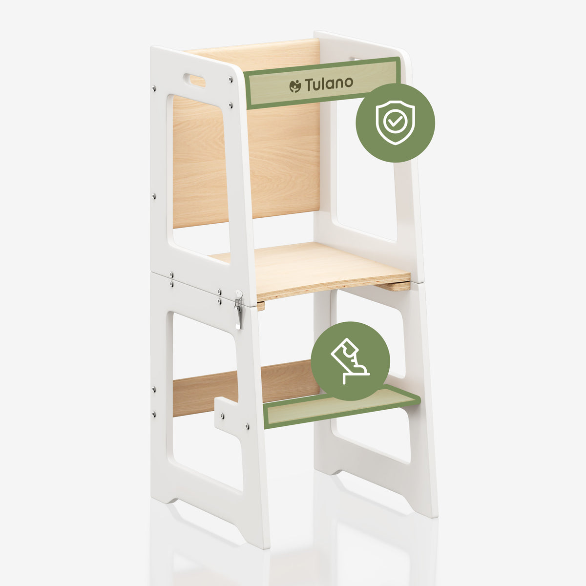 Pomocnik kuchenny dla dzieci 3w1 Tulano Mooby 35 White-Natural