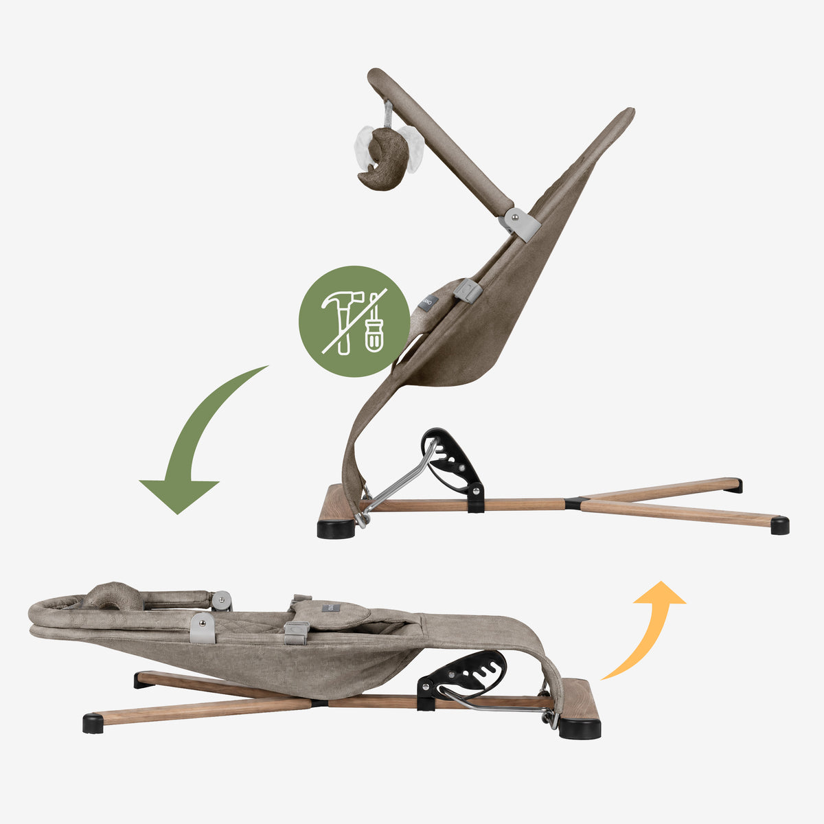 Leżaczek bujaczek beżowy Tulano Moon 30 Beige