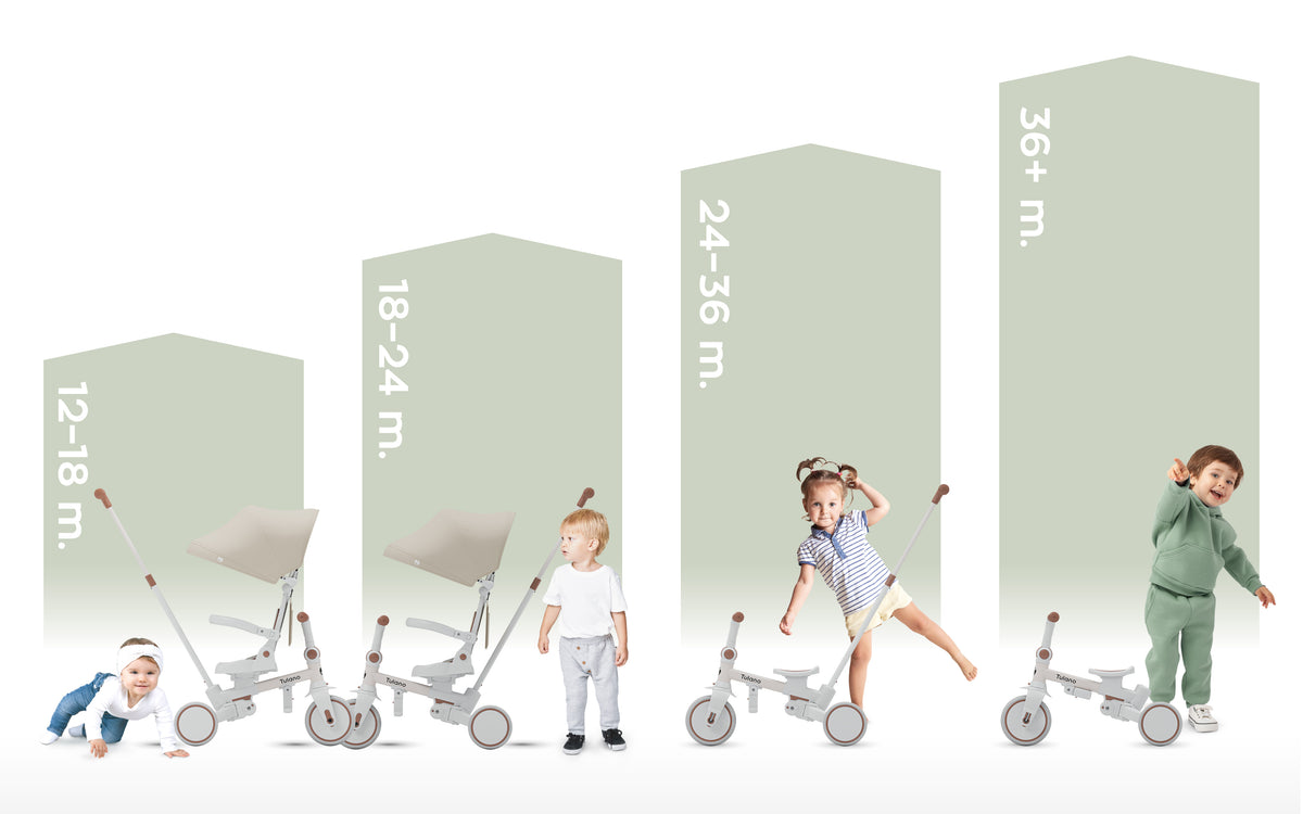 Rowerek trójkołowy Tulano 4w1 Noah 35 Beige
