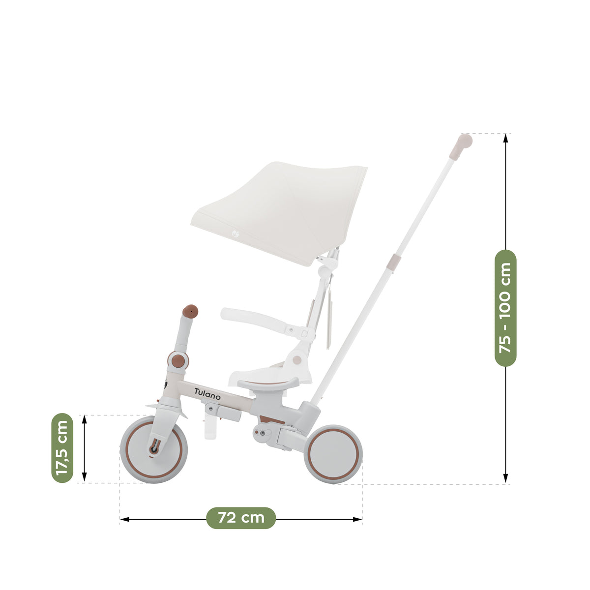 Rowerek trójkołowy Tulano 4w1 Noah 35 Beige