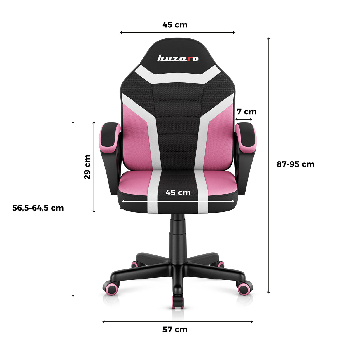 OUTLET Fotel Gamingowy dla dziecka HUZARO RANGER 1.0 Pink Mesh