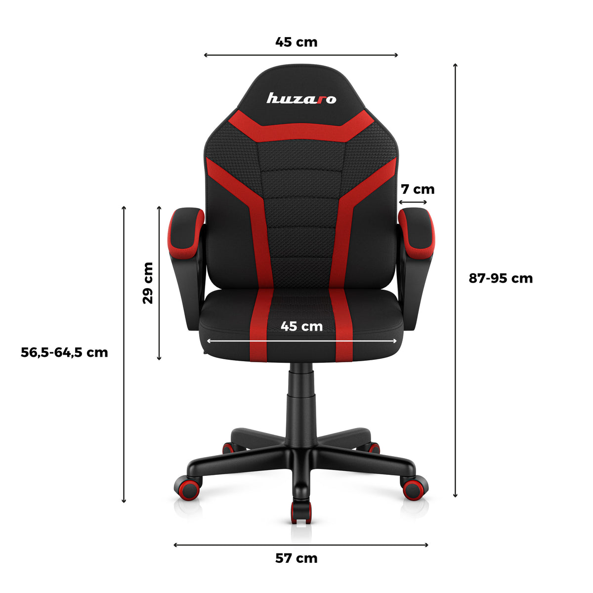 Fotel Gamingowy dla dziecka HUZARO RANGER 1.0 Red Mesh