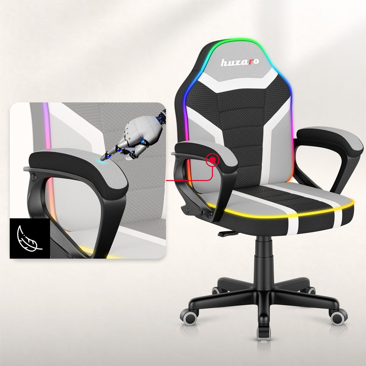 Fotel gamingowy dla dziecka Huzaro Ranger 1.0 RGB