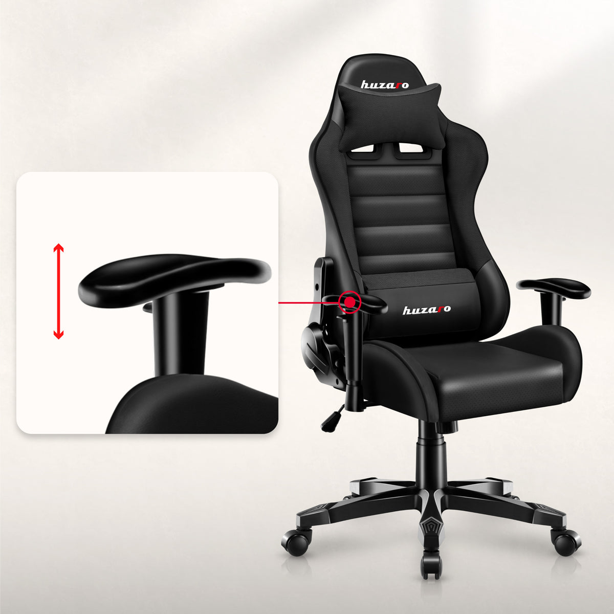 Fotel Gamingowy dla dziecka HUZARO RANGER 6.0 Black